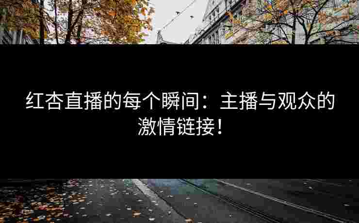 红杏直播的每个瞬间：主播与观众的激情链接！