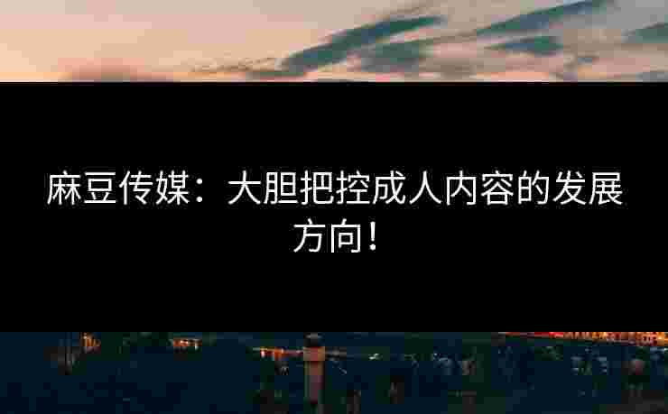 麻豆传媒：大胆把控成人内容的发展方向！