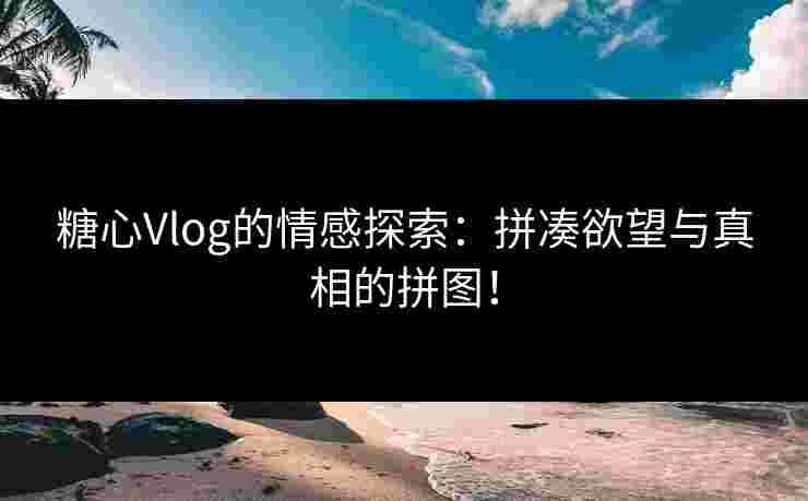 糖心Vlog的情感探索：拼凑欲望与真相的拼图！